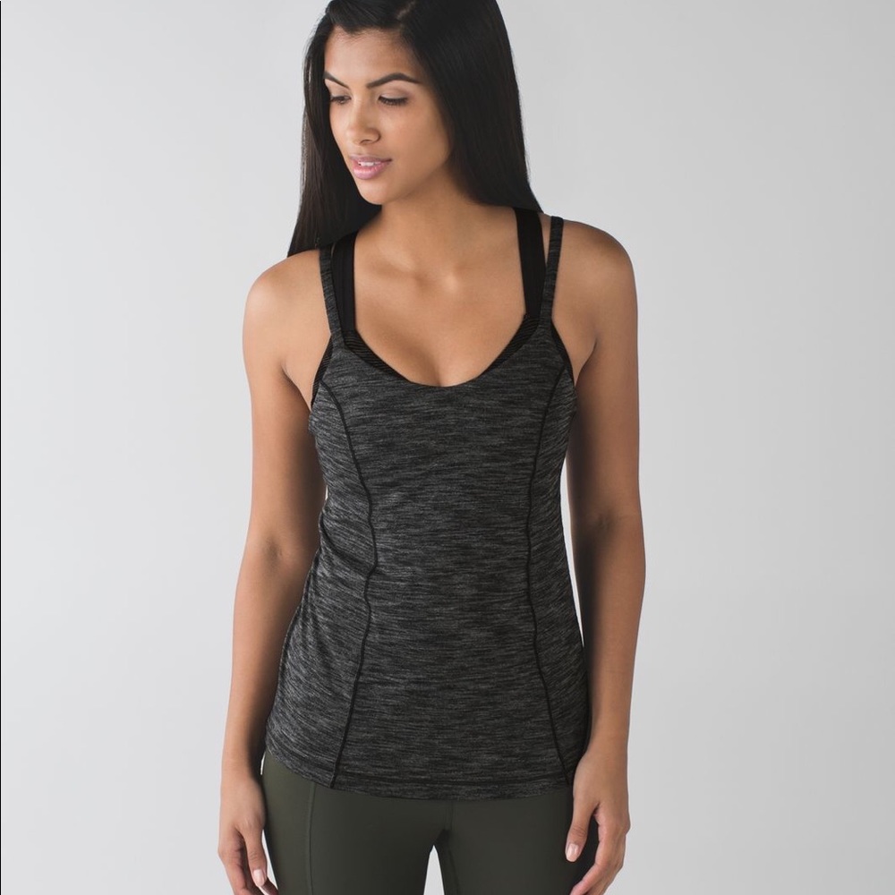 Lululemon Sz 4 Gray Black Tank - Picture 3 of 8